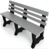 Frog Furnishings Brooklyn Tennis Court Bench, 6-Foot (Gray) view 1