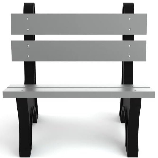 Frog Furnishings Colonial Tennis Court Bench, 4-Foot (Gray)