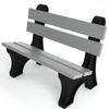 Frog Furnishings Colonial Tennis Court Bench, 4-Foot (Gray) view 2