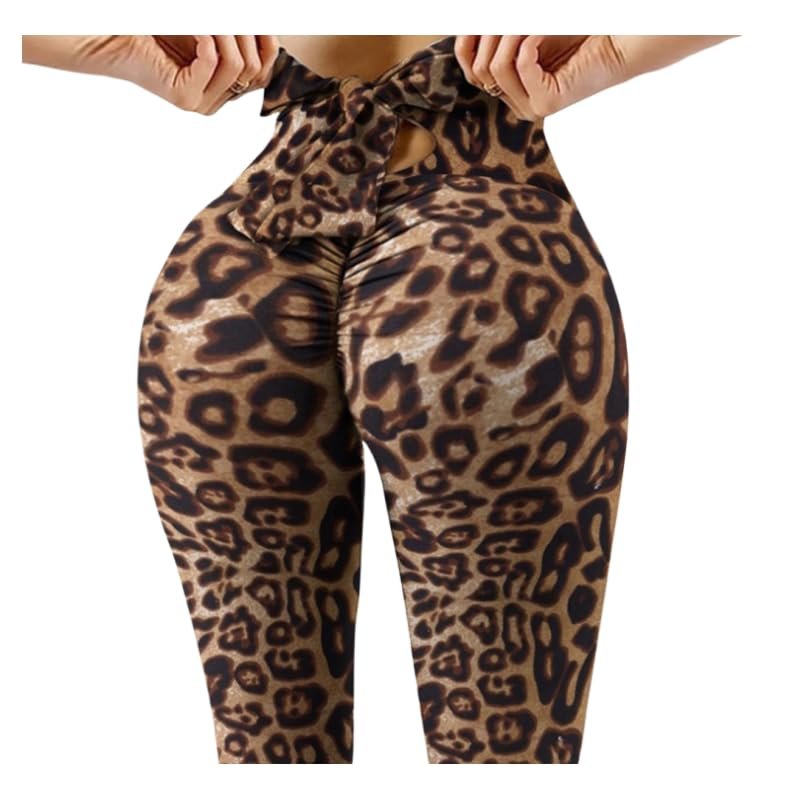 Hhhchpm Women's Seamless High Waist Fitness Yoga Pants, Bowknot Design Tight Hip Lifting Stretch Leggings (Color-5,Large)
