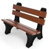 Frog Furnishings Colonial Tennis Court Bench, 4-Foot (Brown) view 2