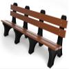 Frog Furnishings Colonial Tennis Court Bench, 4-Foot (Brown) view 4