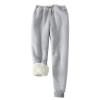 TANGNADE Warehouse Clearance Women Sherpa Lined Sweatpants with Pockets Winter Warm Workout Fleece Elastic High Waisted Joggers Pants Warm Sweatpants Women Gray S view 1