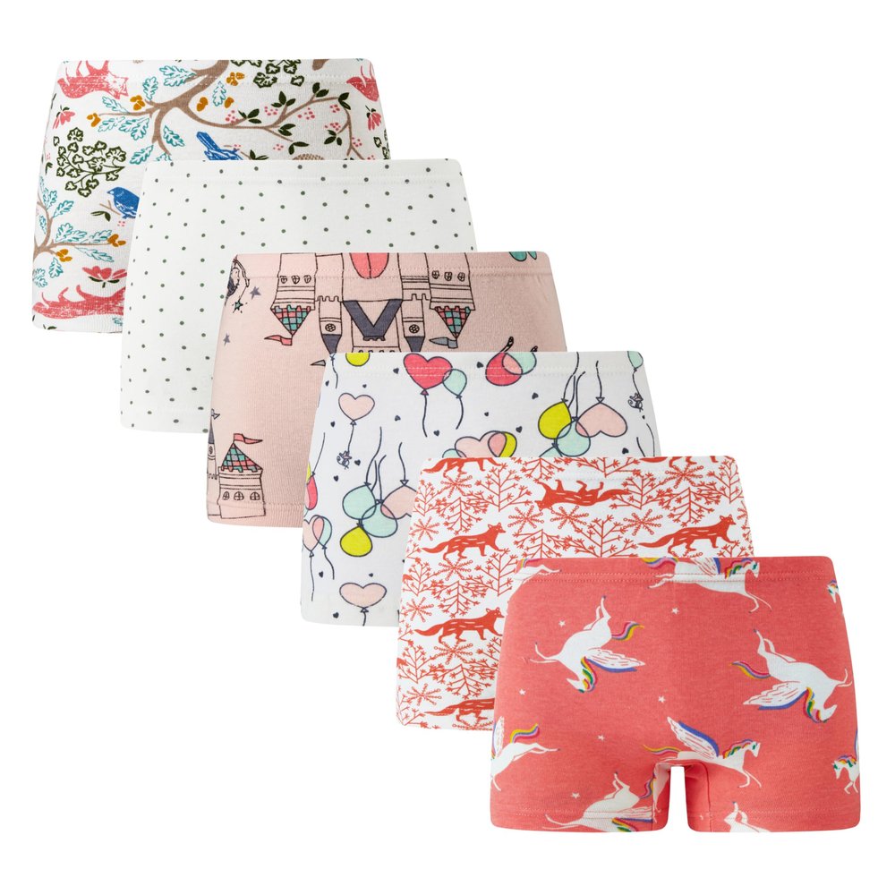 Winging Day Little Girls Assorted Prints Boyshort Underwear Size 3 (6-Pack)