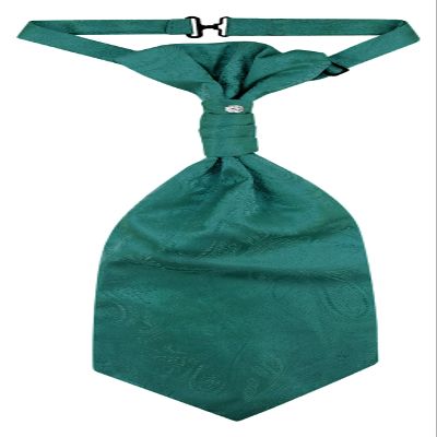 Vesuvio Napoli PreTied ASCOT Paisley Forest HUNTER GREEN Color Cravat Men's Neck Tie