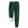 TANGNADE Women Sherpa Lined Sweatpants with Pockets Winter Warm Workout Fleece Elastic High Waisted Joggers Pants Womens Jogger Sweatpants Green S view 1