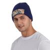 Cattle Dog Florals Printd Knitted Hat Warm Winter Hats High Elasticity Personalized Knitted Hat Navy Blue view 4