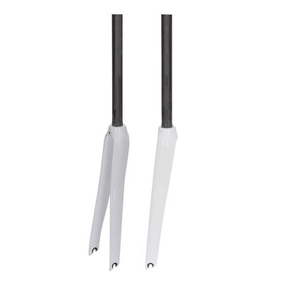 BSFHQS Full Carbon Fiber Bike Front Fork Fixed Gear Bike Rigid Forks 700C Road Bikes Fork 1-1/8" Straight Tube 9 * 100mm Quick Release C Brake(White)