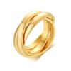 18K Gold Rounds Women 3mm Stainless Steel Wedding Engagement Rings Set Size 5-10 view 1