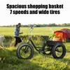 cadciehe 20 Inch Fat Tire Adult Tricycle, 7-Speed 3-Wheel Bike with Rear Cargo Basket Snow Tires Tricycle, Adjustable Handlebars, Dual Disc Brakes for Adults and Seniors Ideal for All Terrains 20 Inch view 3