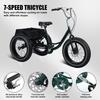 cadciehe 20 Inch Fat Tire Adult Tricycle, 7-Speed 3-Wheel Bike with Rear Cargo Basket Snow Tires Tricycle, Adjustable Handlebars, Dual Disc Brakes for Adults and Seniors Ideal for All Terrains 20 Inch view 4