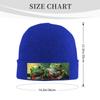 Funny Frogs Printd Knitted Hat Warm Winter Hats High Elasticity Personalized Knitted Hat Blue view 2