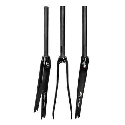 BSFHQS Fixed Gear Bike Front Forks 1-1/8" Straight Tube 700C Road Bikes Rigid Fork Full Carbon Fiber C Brake Forks 9 * 100mm Quick Release