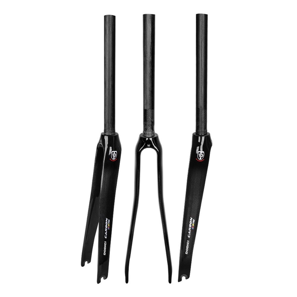 BSFHQS Fixed Gear Bike Front Forks 1-1/8" Straight Tube 700C Road Bikes Rigid Fork Full Carbon Fiber C Brake Forks 9 * 100mm Quick Release