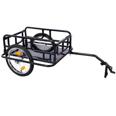 Bike Cargo Trailer, 110LBS Load Capacity Foldable Bicycle Trailer Cargo with Universal Hitch, Bicycle Wagon Trailer with 16" Wheels & Reflectors for Shopping Traveling and Carrying Stuff