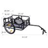 Bike Cargo Trailer, 110LBS Load Capacity Foldable Bicycle Trailer Cargo with Universal Hitch, Bicycle Wagon Trailer with 16" Wheels & Reflectors for Shopping Traveling and Carrying Stuff view 2