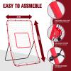 Softball Pitching Net with Strike Zone Target, Adjustable Red Metal FrameBaseball PitchbackBaseball Rebounder and Softball Pitching Net view 2