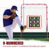 Softball Pitching Net with Strike Zone Target, Adjustable Red Metal FrameBaseball PitchbackBaseball Rebounder and Softball Pitching Net view 3