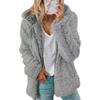 TIAFORD Womens Oversized Sherpa Long Sleeve Jacket Solid Zipper Hoodie Coat with Pockets Winter Warm Top Outerwear view 1