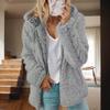 TIAFORD Womens Oversized Sherpa Long Sleeve Jacket Solid Zipper Hoodie Coat with Pockets Winter Warm Top Outerwear view 2