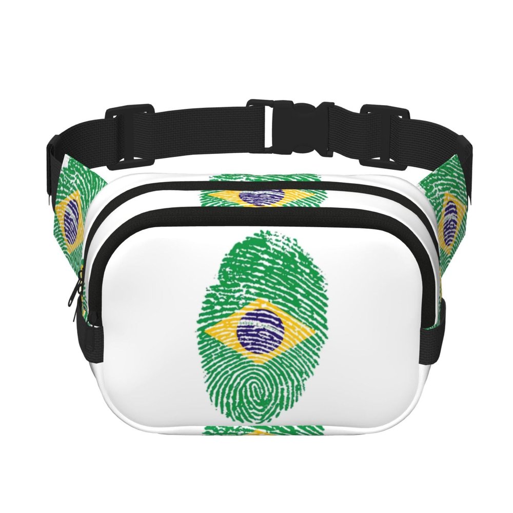 brazil Square Double Layer Waist Bag Belt - Unisex Everywhere Fanny Pack Purse with Adjustable Strap, Running, Travel