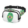 brazil Square Double Layer Waist Bag Belt - Unisex Everywhere Fanny Pack Purse with Adjustable Strap, Running, Travel view 2