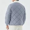 Qolkmuiy-GJ Mens Long-Sleeved Diamond Quilted Jacket Winter Warm Padded Coats Outwear Thicken Solid V Neck Cotton Coat (Blue 1,3X-Large) view 3
