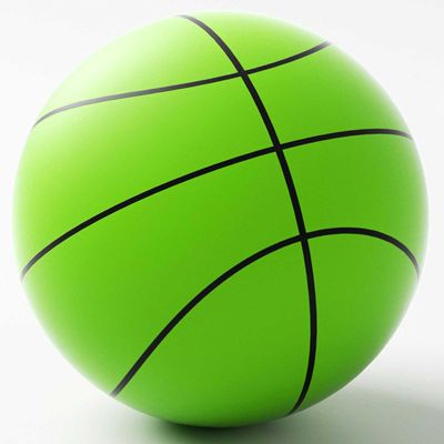 Stealth Ball Silent Basketball, Silent Basketball Size 7/5/3, Silent Basketball Dribbling Indoor, Dribble Dream Silent Basketball, Indoor Silent Hoop Basketball (Green-Stripes,Size 7 (9.5 in))