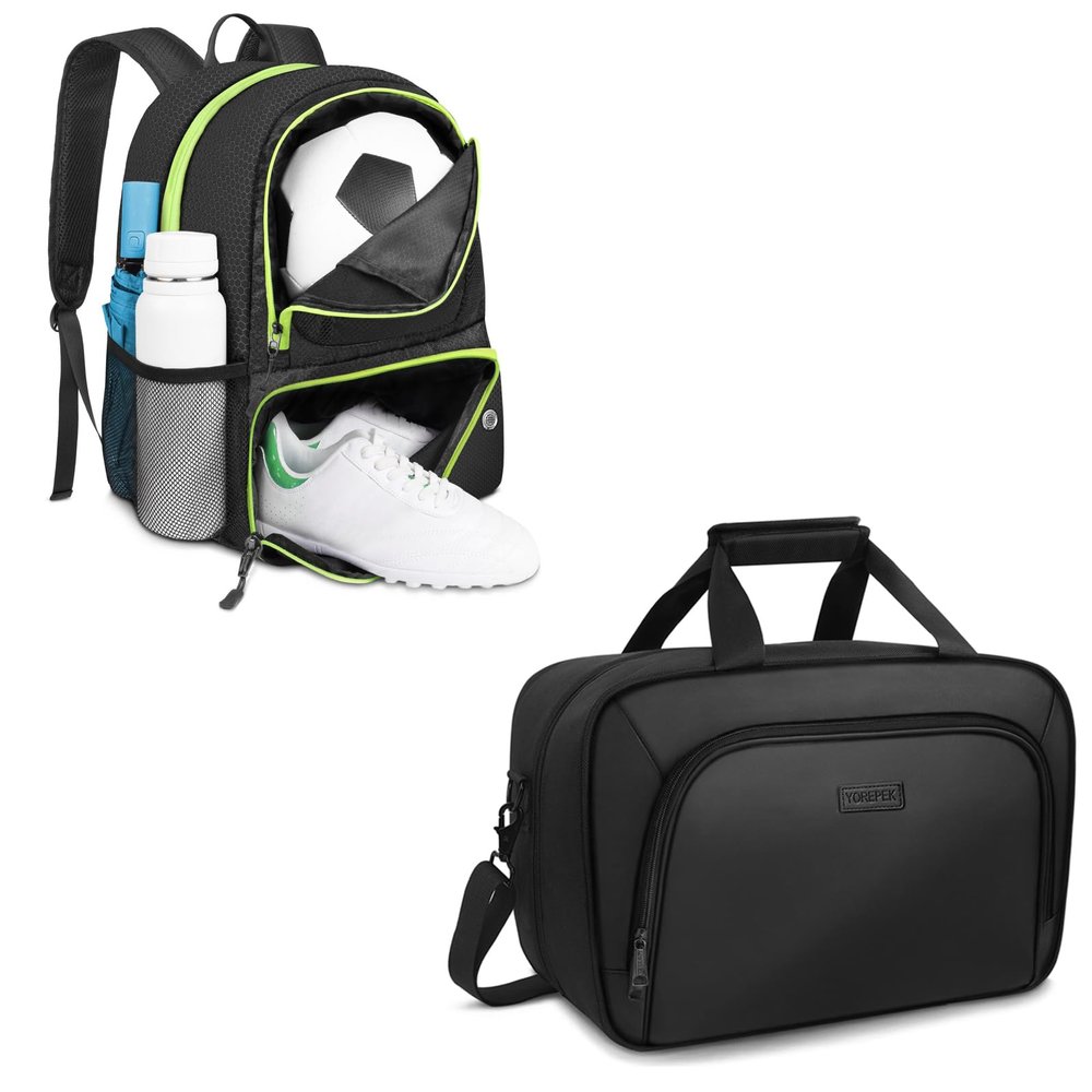 YOREPEK Soccer Backpack, Lightweight Soccer Bag, Carrying Case Compatible with PS5, PS5 Pro Console