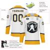 Onegam Custom Ice & Field Hockey Jersey for Men Women Youth, Personalized Practice Training Team Uniform Sports Outfit White Yellow view 3