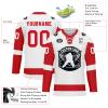 Onegam Custom Ice & Field Hockey Jersey for Men Women Youth, Personalized Practice Training Team Uniform Sports Outfit White Red view 3