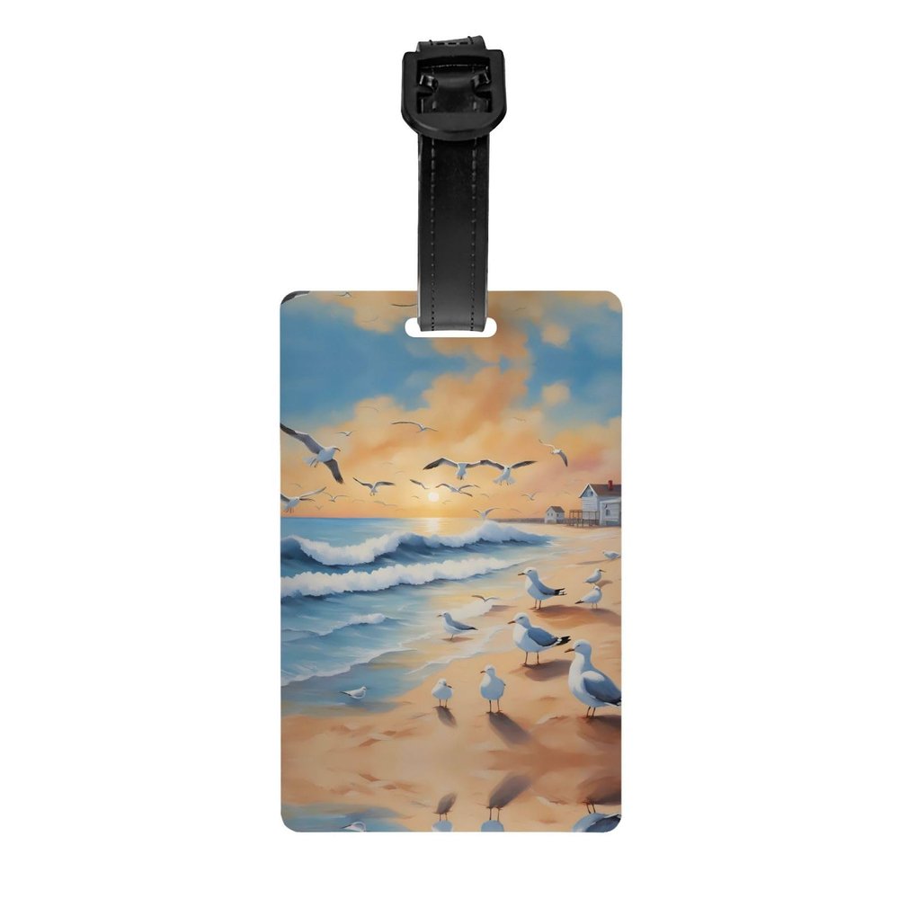 Airborne Seagulls Luggage Travel tag, Luggage tag, Sports Bag, Briefcase, Golf Bag Privacy tag, Children's School Bag, Bag,