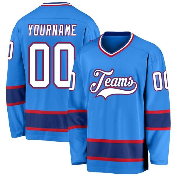 Personalized Hockey Jersey, Hockey Jerseys for Men, Hockey Jersey Youth, Hockey Jersey, Custom Hockey Jersey, Custom Powder Blue White-Royal Hockey Jersey, Black Hockey Jersey, Green Hockey Jersey