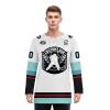 Onegam Custom Ice Hockey Jersey for Men Women Youth, Personalized Team Name Number Logo Practice Training Team Uniform White Light Blue view 2
