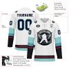 Onegam Custom Ice Hockey Jersey for Men Women Youth, Personalized Team Name Number Logo Practice Training Team Uniform White Light Blue view 3