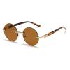 helena Trendy Oval Rimless Sunglasses Women Designer Round Shades Eyewear Men brown green Sun Glasses Female UV400 (C3) view 2