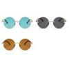 helena Trendy Oval Rimless Sunglasses Women Designer Round Shades Eyewear Men brown green Sun Glasses Female UV400 (C3) view 4