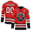 Onegam Custom Ice & Field Hockey Jersey for Men Women Youth, Personalized Practice Training Team Uniform Sports Outfit Red Black view 1