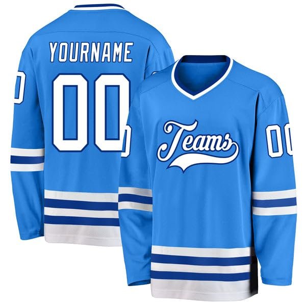 Personalized Hockey Jersey, Hockey Jersey, Custom Hockey Jersey, Hockey Jersey Youth, Hockey Jerseys for Men, Custom Powder Blue White-Royal Hockey Jersey, Green Hockey Jersey, Black Hockey Jersey