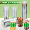 TURNMEON 100 Pcs 16 Oz Football Cups Party Decorations, Thickened Plastic Cups Football Party Supplies Tailgate Events, Disposable Clear Drinking Cup Sport Theme Party Favors view 4