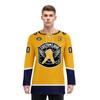 Onegam Custom Ice & Field Hockey Jersey for Men Women Youth, Personalized Practice Training Team Uniform Sports Outfit Yellow Navy view 2