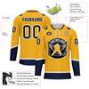 Onegam Custom Ice & Field Hockey Jersey for Men Women Youth, Personalized Practice Training Team Uniform Sports Outfit Yellow Navy view 3