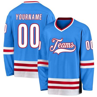 Personalized Hockey Jersey, Hockey Jerseys for Men, Hockey Jersey, Custom Hockey Jersey, Hockey Jersey Youth, Custom Powder Blue White-Red Hockey Jersey, Black Hockey Jersey, Green Hockey Jersey