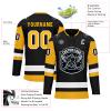 Onegam Custom Ice & Field Hockey Jersey for Men Women Youth, Personalized Practice Training Team Uniform Sports Outfit Black Yellow view 3