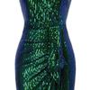 JEKE-DG Women's Spaghetti Strap V Neck Sequin Dress Slim Fit Elegant Prom Dress Sexy Sparkly Wedding Party Dresses (Green,Medium) view 2