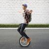 16/24 Inch Wheel Unicycle with Steel Rim, Unicycle Electric Wheel Skidproof Mountain Tire Cycling Sports Exercise with Adjustable Seat, Adults Kids Outdoor Sports Fitness Exercise Tool (24Inch Black) view 2