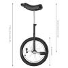 16/24 Inch Wheel Unicycle with Steel Rim, Unicycle Electric Wheel Skidproof Mountain Tire Cycling Sports Exercise with Adjustable Seat, Adults Kids Outdoor Sports Fitness Exercise Tool (24Inch Black) view 3