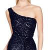 Women's Split Hem One Shoulder Wedding Dress Sequin Ruched Elegant Dress Slim Fit Stylish Prom Party Dresses (Dark Blue,XX-Large) view 3