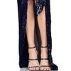 Women's Split Hem One Shoulder Wedding Dress Sequin Ruched Elegant Dress Slim Fit Stylish Prom Party Dresses (Dark Blue,XX-Large) view 4