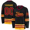LELEOLINK Personalized Hockey Jersey, Men's Custom Hockey Jersey, Black, Large-6X-Large, Long Sleeve, V-Neck, Polyester, Moisture Wicking, Customizable, Hockey Players, Sports Fans view 1